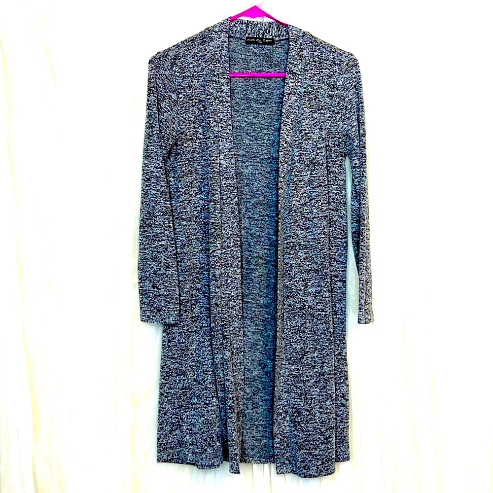 ⭐️ Kim & Cami long Heather gray cardigan sweater thin lightweight long sleeves S